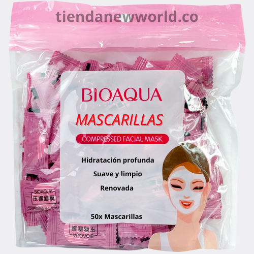 MASCARILLAS COMPRIMIDAS BIOAQUA - JUEGO 50x MASCARILLAS