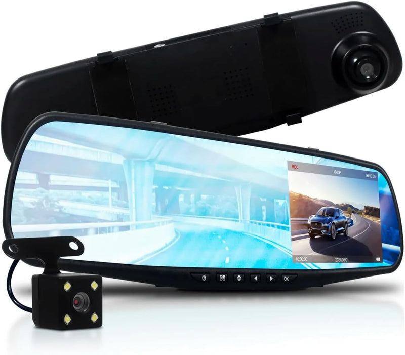 ESPEJO RETROVISOR DOBLE CAMARA FULL HD